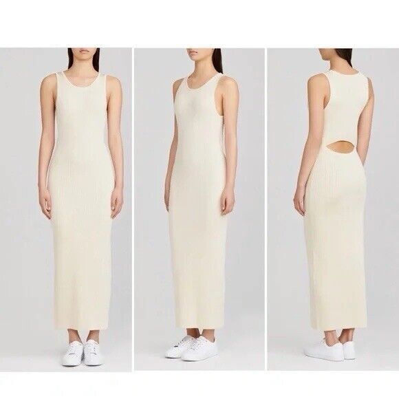 Significant Other Sofia Ribbed Maxi Sweater Dress Women’s Size 10 Cut Out Back - Picture 1 of 8
